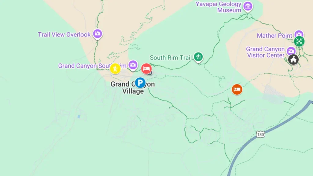 Carte Grand Canyon village