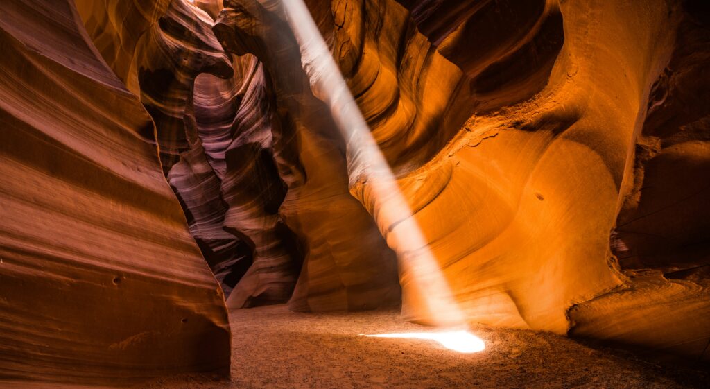 Rayon lumineux dans Upper Antelope Canyon en Arizona